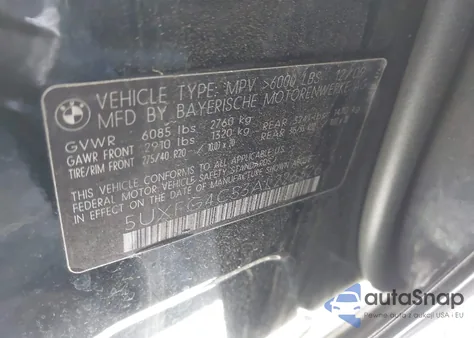 2010 BMW X6 xDrive35I из США, поврежденный, VIN 5UXFG4C53AL226326